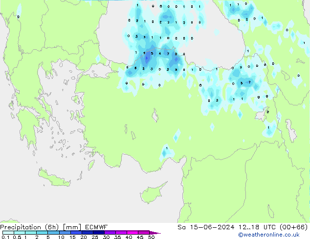 Yağış (6h) ECMWF Cts 15.06.2024 18 UTC