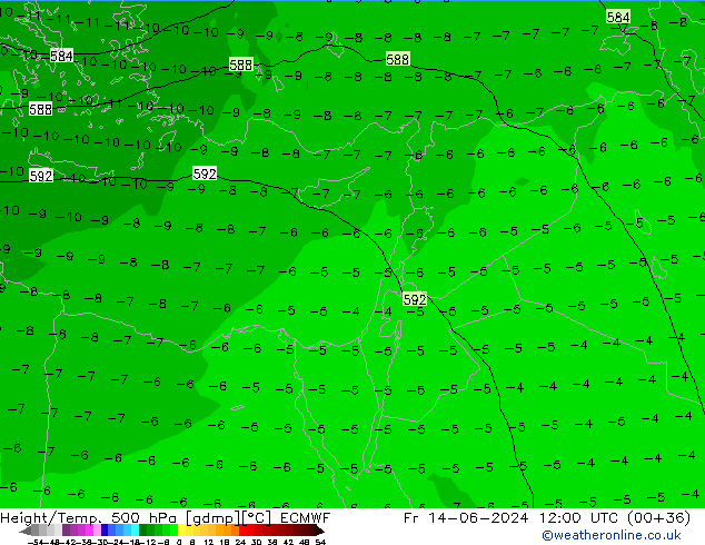 Z500/Rain (+SLP)/Z850 ECMWF Sex 14.06.2024 12 UTC