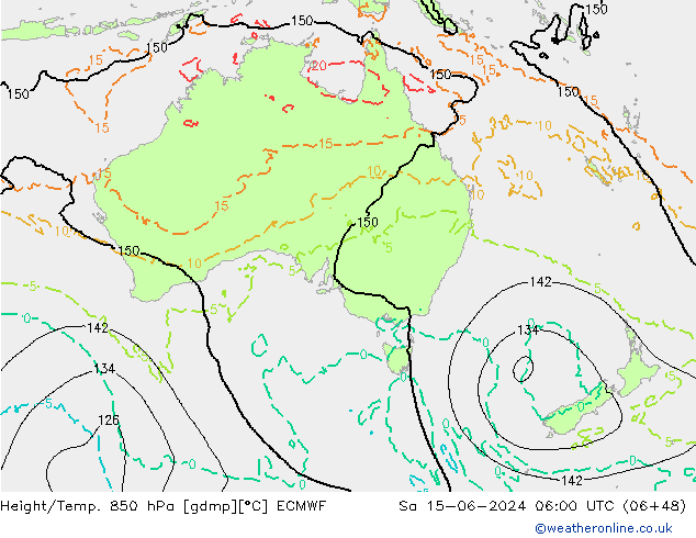 Z500/Rain (+SLP)/Z850 ECMWF So 15.06.2024 06 UTC