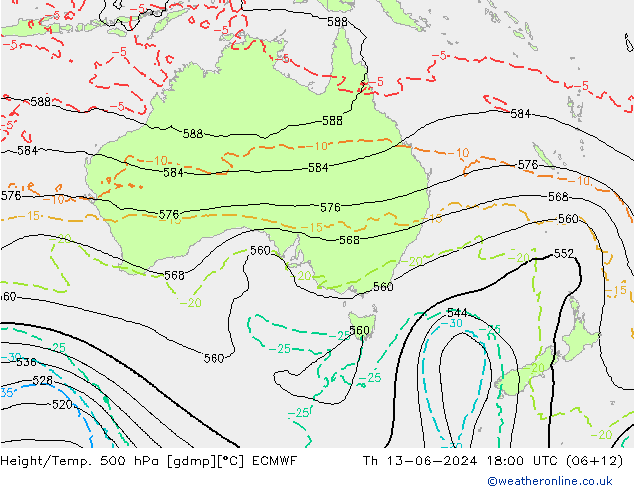 Z500/Yağmur (+YB)/Z850 ECMWF Per 13.06.2024 18 UTC