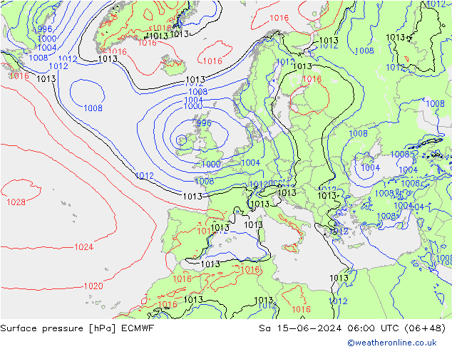 pression de l'air ECMWF sam 15.06.2024 06 UTC