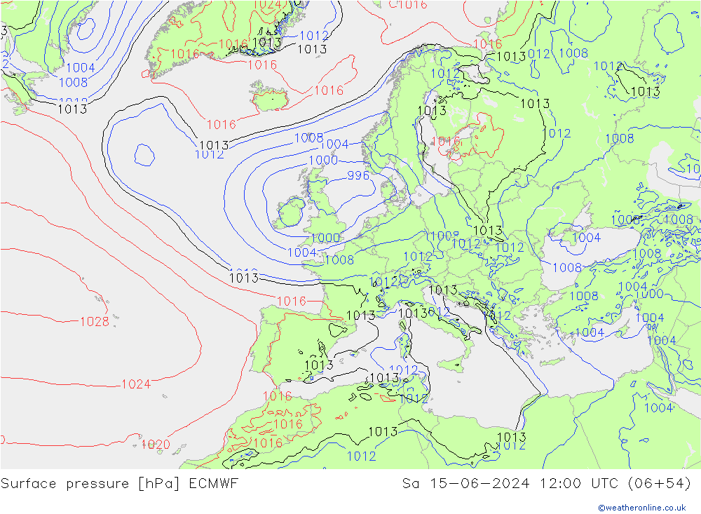 pression de l'air ECMWF sam 15.06.2024 12 UTC