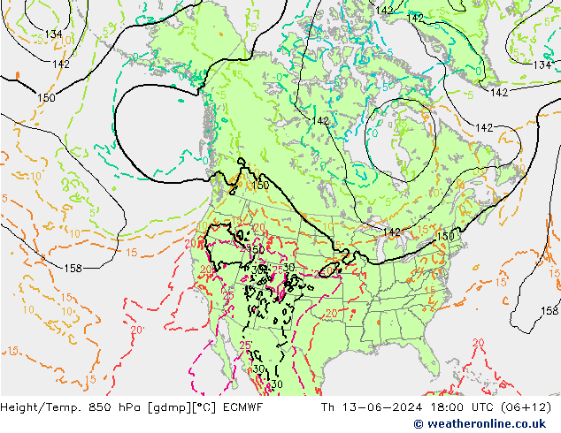 Z500/Rain (+SLP)/Z850 ECMWF Qui 13.06.2024 18 UTC