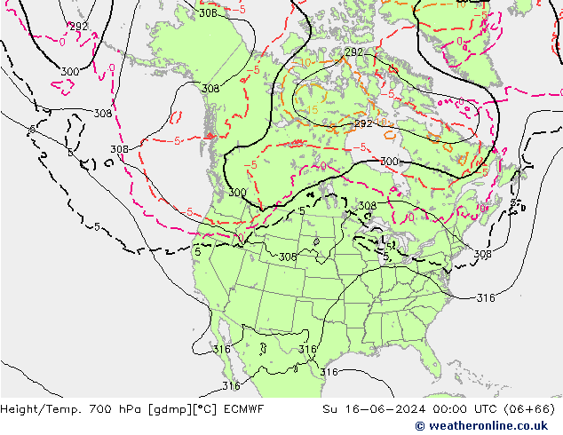 Hoogte/Temp. 700 hPa ECMWF zo 16.06.2024 00 UTC