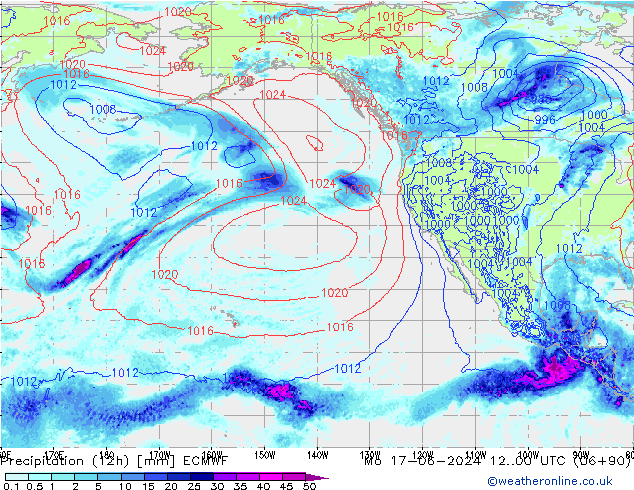 opad (12h) ECMWF pon. 17.06.2024 00 UTC