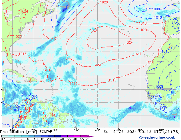 Precipitation ECMWF Su 16.06.2024 12 UTC