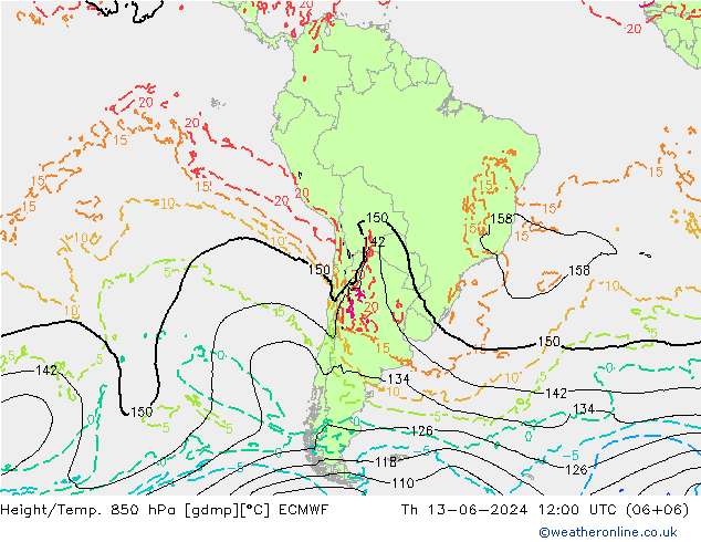 Z500/Rain (+SLP)/Z850 ECMWF чт 13.06.2024 12 UTC