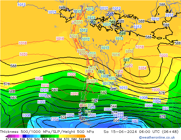 Thck 500-1000hPa ECMWF Sa 15.06.2024 06 UTC