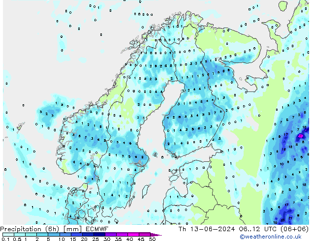 Z500/Rain (+SLP)/Z850 ECMWF Qui 13.06.2024 12 UTC