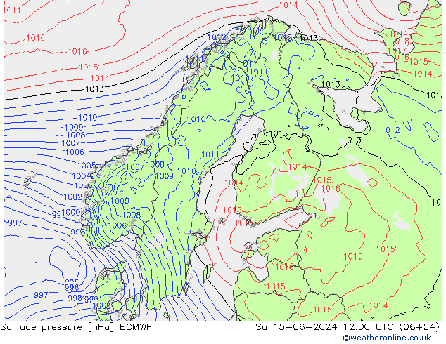 pression de l'air ECMWF sam 15.06.2024 12 UTC