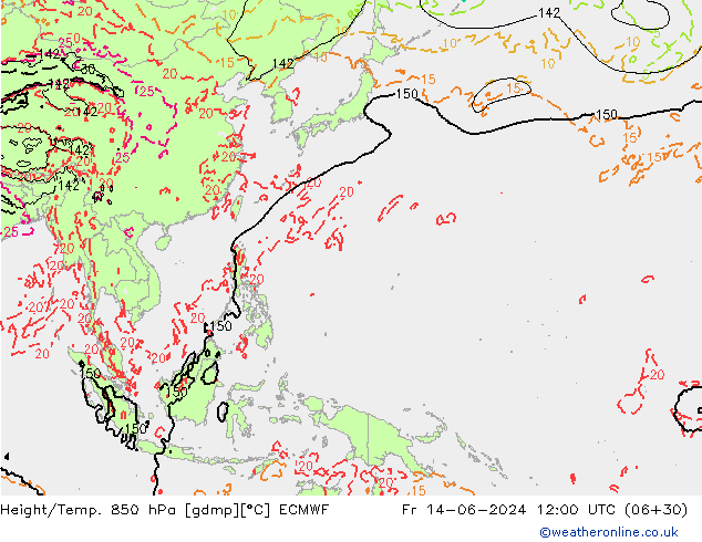 Z500/Rain (+SLP)/Z850 ECMWF Sex 14.06.2024 12 UTC