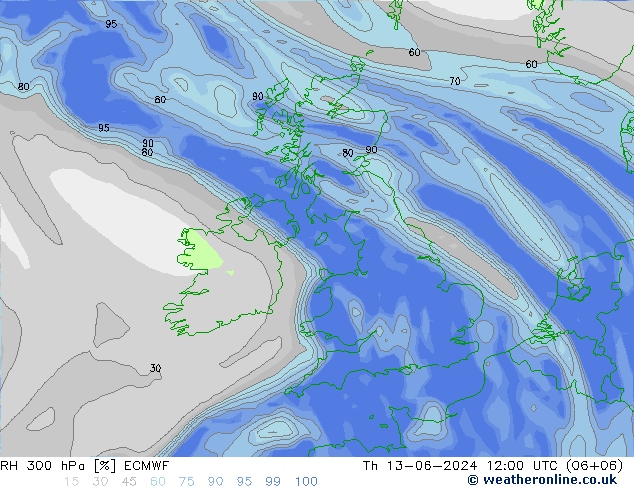 300 hPa Nispi Nem ECMWF Per 13.06.2024 12 UTC