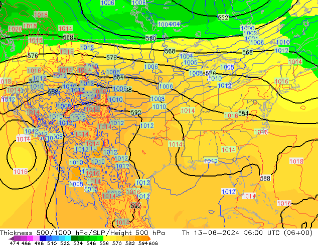 Thck 500-1000hPa ECMWF  13.06.2024 06 UTC