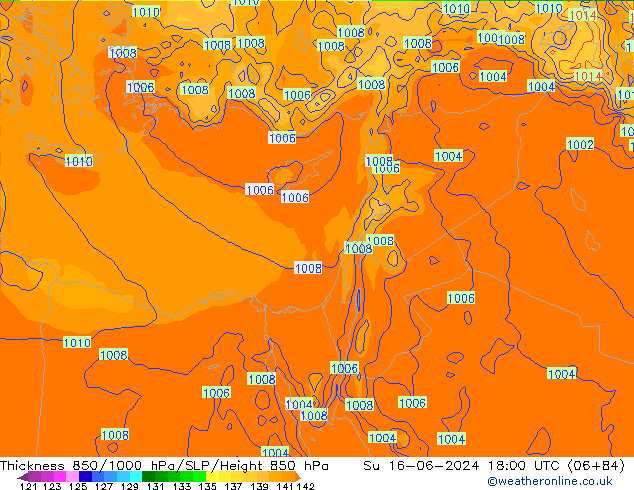 Thck 850-1000 hPa ECMWF  16.06.2024 18 UTC