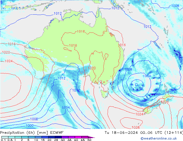 Z500/Yağmur (+YB)/Z850 ECMWF Sa 18.06.2024 06 UTC