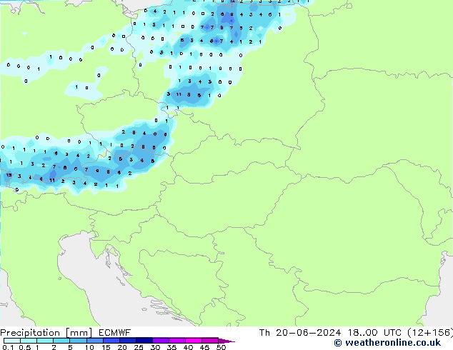 Precipitación ECMWF jue 20.06.2024 00 UTC