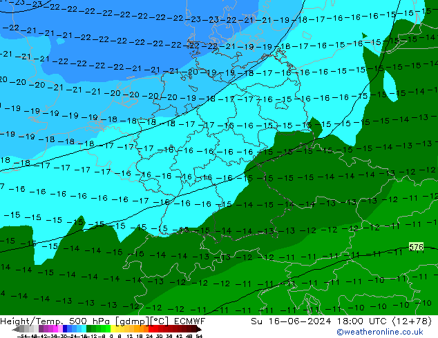 Z500/Regen(+SLP)/Z850 ECMWF zo 16.06.2024 18 UTC