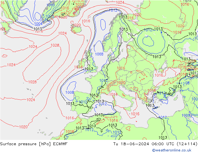 Pressione al suolo ECMWF mar 18.06.2024 06 UTC