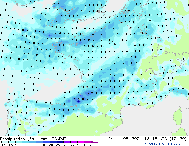 Z500/Regen(+SLP)/Z850 ECMWF vr 14.06.2024 18 UTC