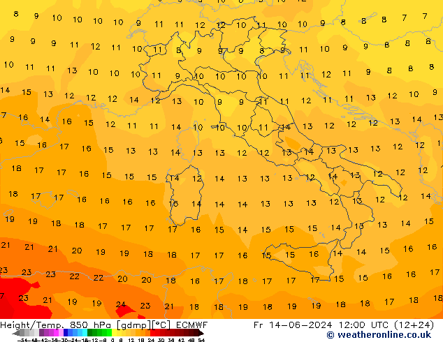 Z500/Rain (+SLP)/Z850 ECMWF pt. 14.06.2024 12 UTC