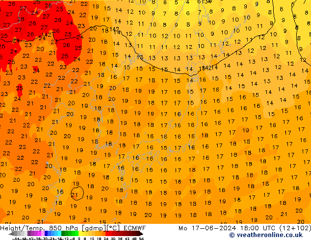 Z500/Rain (+SLP)/Z850 ECMWF Po 17.06.2024 18 UTC