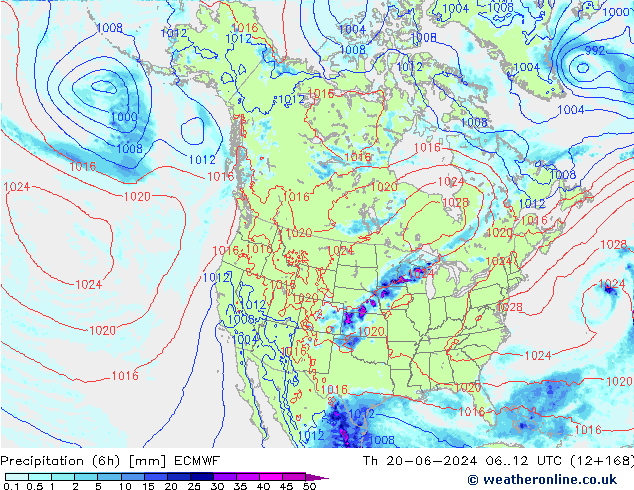 Z500/Yağmur (+YB)/Z850 ECMWF Per 20.06.2024 12 UTC