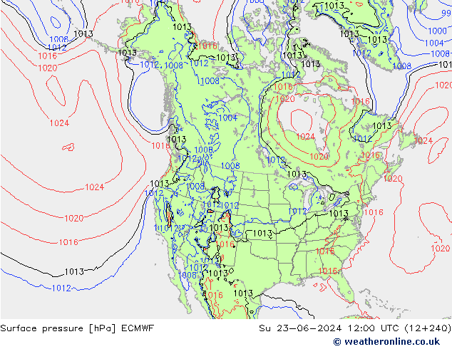 Bodendruck ECMWF So 23.06.2024 12 UTC