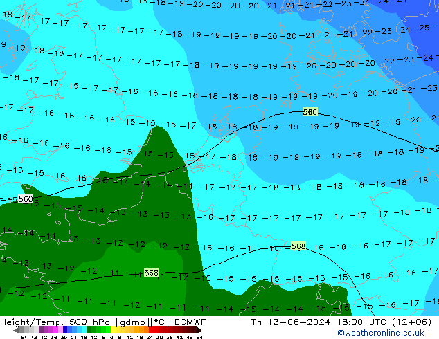 Z500/Regen(+SLP)/Z850 ECMWF do 13.06.2024 18 UTC