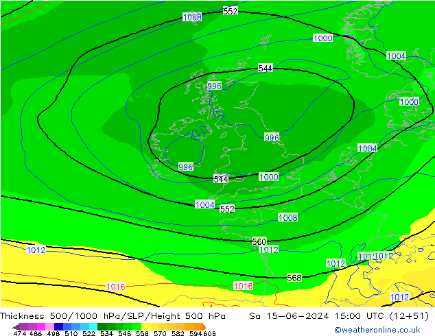 Thck 500-1000hPa ECMWF Sa 15.06.2024 15 UTC