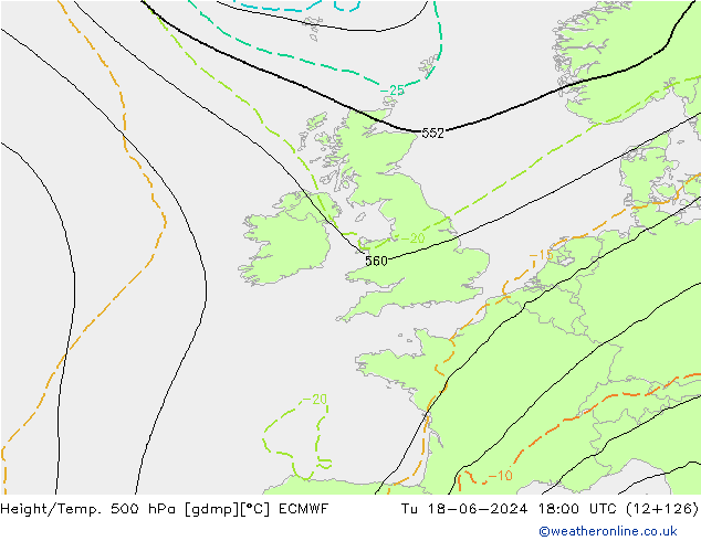 Z500/Yağmur (+YB)/Z850 ECMWF Sa 18.06.2024 18 UTC