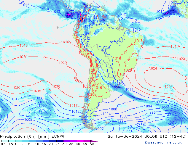 Z500/Yağmur (+YB)/Z850 ECMWF Cts 15.06.2024 06 UTC