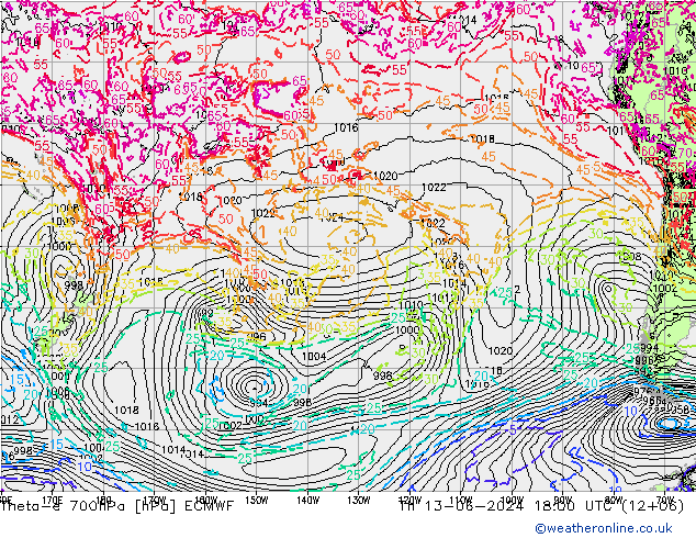 Theta-e 700hPa ECMWF Th 13.06.2024 18 UTC