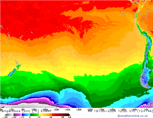 карта температуры ECMWF ср 19.06.2024 12 UTC