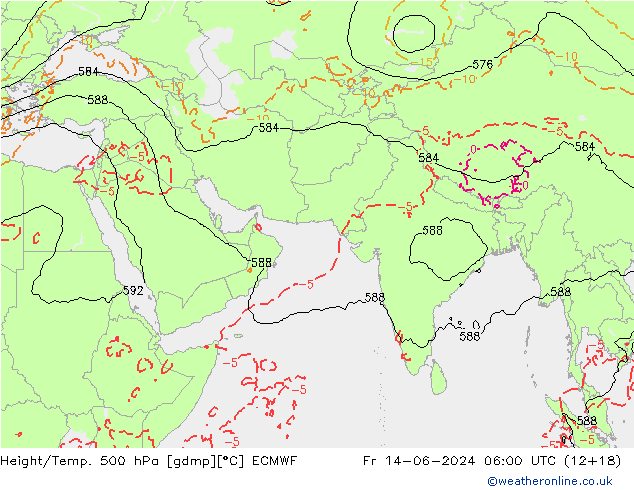 Z500/Rain (+SLP)/Z850 ECMWF пт 14.06.2024 06 UTC