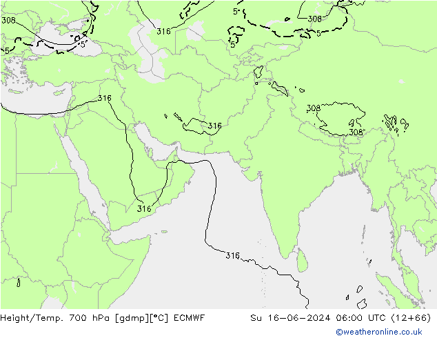 Height/Temp. 700 hPa ECMWF  16.06.2024 06 UTC