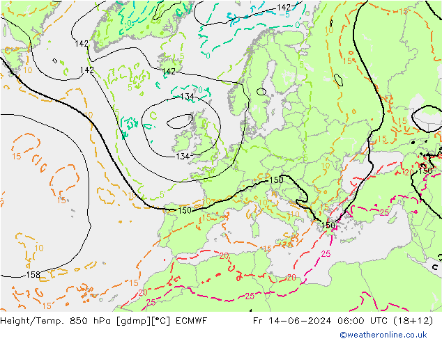 Z500/Regen(+SLP)/Z850 ECMWF vr 14.06.2024 06 UTC