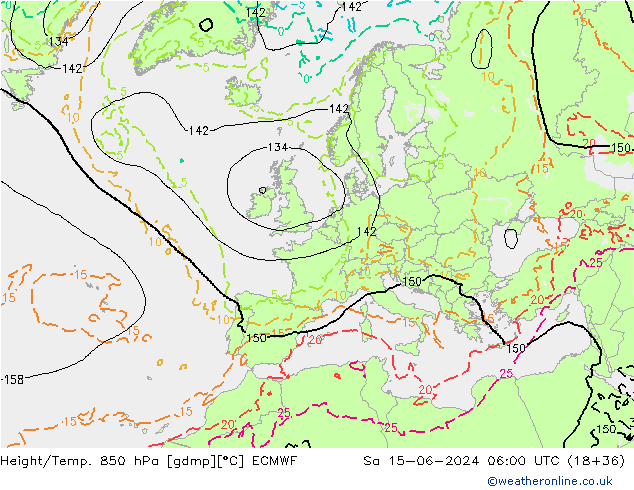 Z500/Rain (+SLP)/Z850 ECMWF sab 15.06.2024 06 UTC