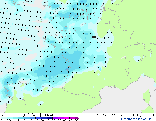 Z500/Rain (+SLP)/Z850 ECMWF Fr 14.06.2024 00 UTC