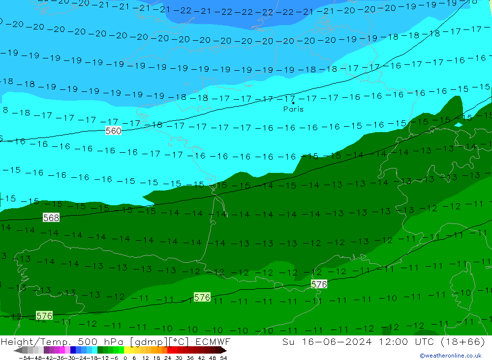 Z500/Regen(+SLP)/Z850 ECMWF zo 16.06.2024 12 UTC