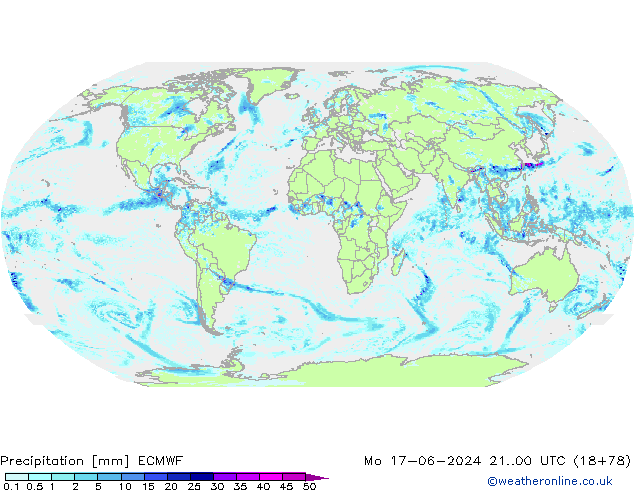 Precipitation ECMWF Mo 17.06.2024 00 UTC