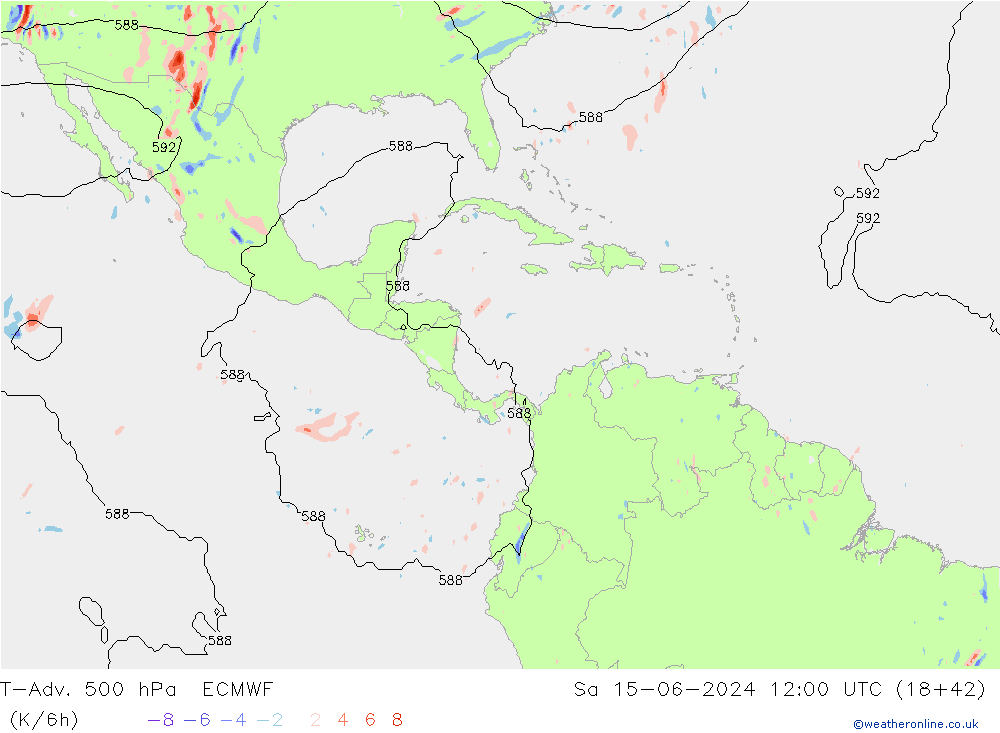 T-Adv. 500 hPa ECMWF so. 15.06.2024 12 UTC