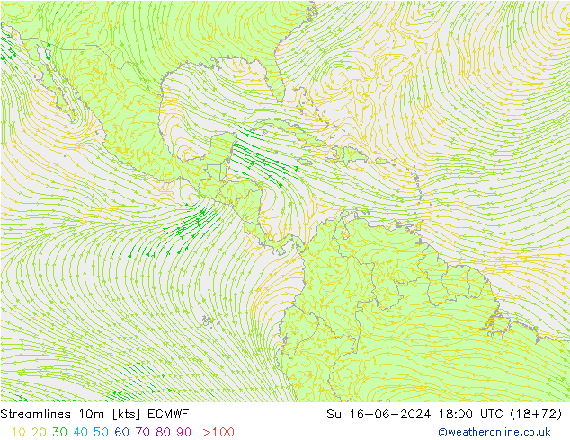 Stroomlijn 10m ECMWF zo 16.06.2024 18 UTC