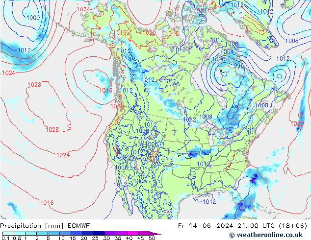 Precipitation ECMWF Fr 14.06.2024 00 UTC