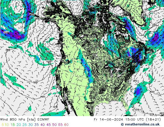 Wind 850 hPa ECMWF Fr 14.06.2024 15 UTC