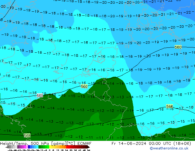 Z500/Rain (+SLP)/Z850 ECMWF Fr 14.06.2024 00 UTC