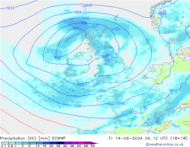 Z500/Rain (+SLP)/Z850 ECMWF Sex 14.06.2024 12 UTC