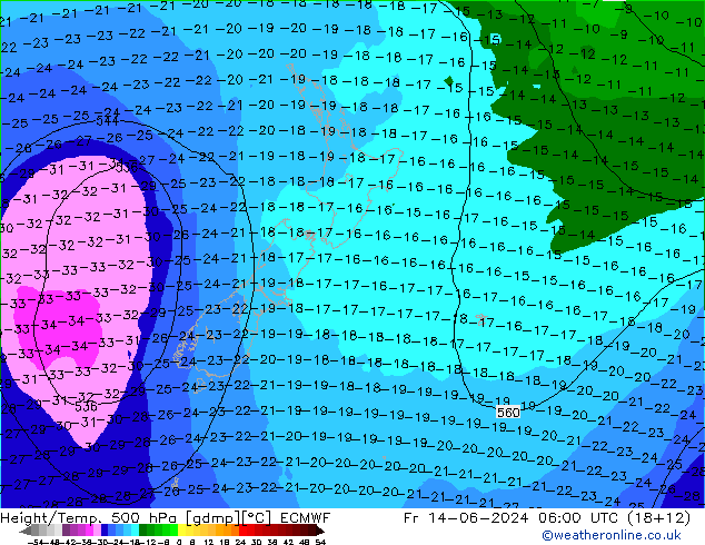 Z500/Rain (+SLP)/Z850 ECMWF Sex 14.06.2024 06 UTC