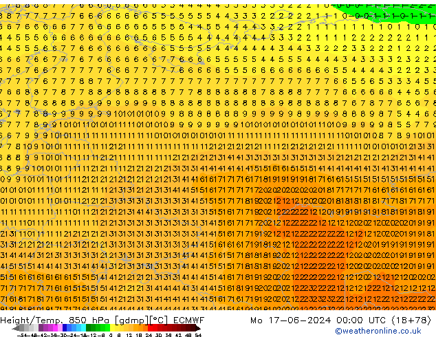 Z500/Regen(+SLP)/Z850 ECMWF ma 17.06.2024 00 UTC