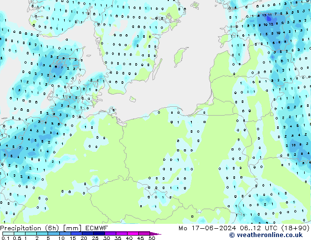 Z500/Rain (+SLP)/Z850 ECMWF lun 17.06.2024 12 UTC