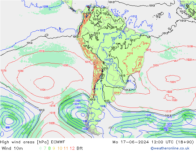 Windvelden ECMWF ma 17.06.2024 12 UTC